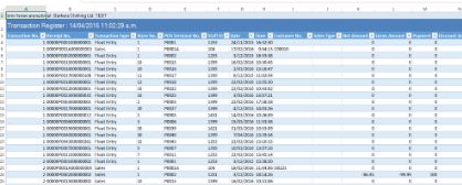 Transactions in Excel